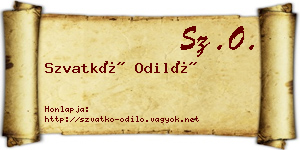 Szvatkó Odiló névjegykártya
